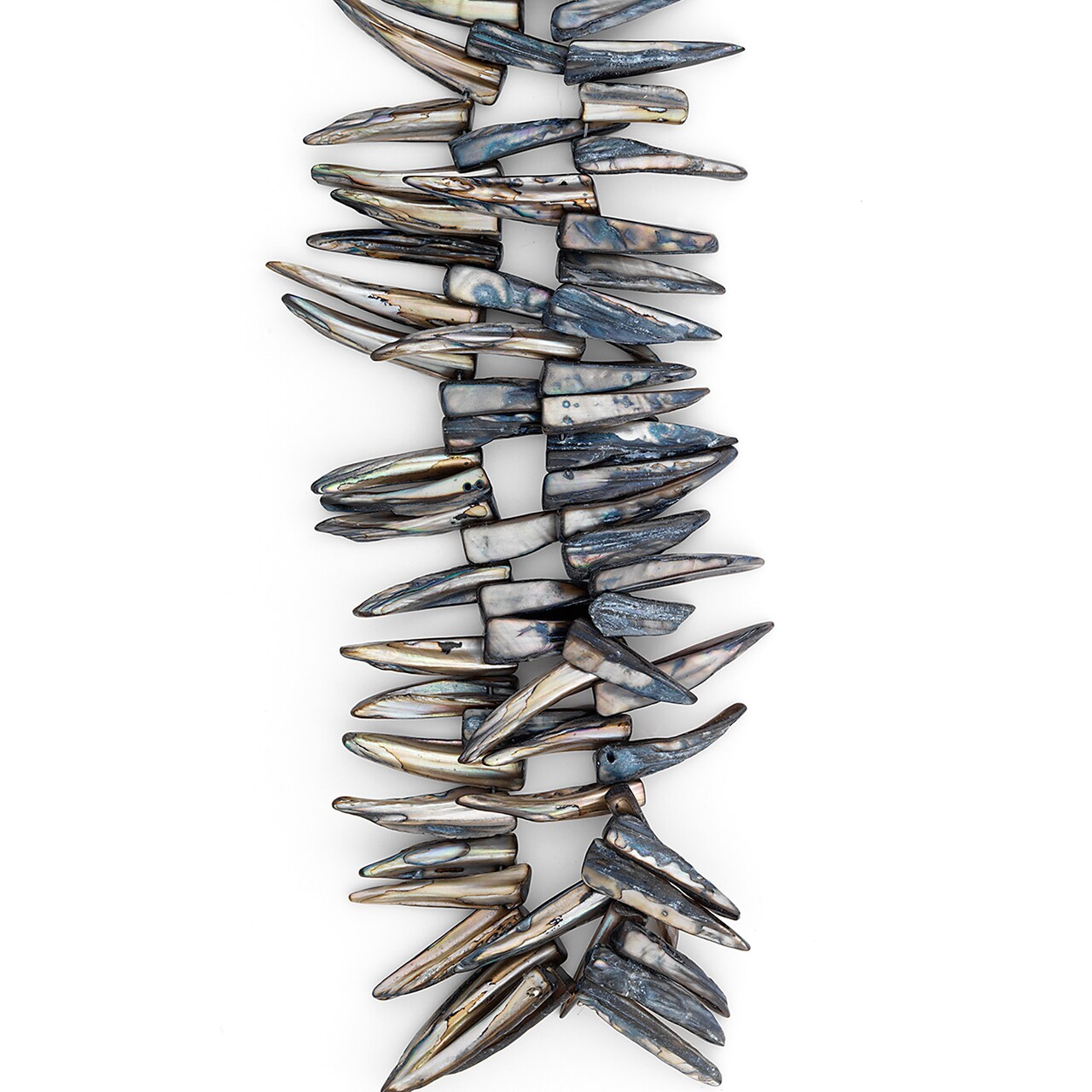 Sea Shell Spike Beads 16" Strand (62-66 ) Hand Crafted Tinted Slate